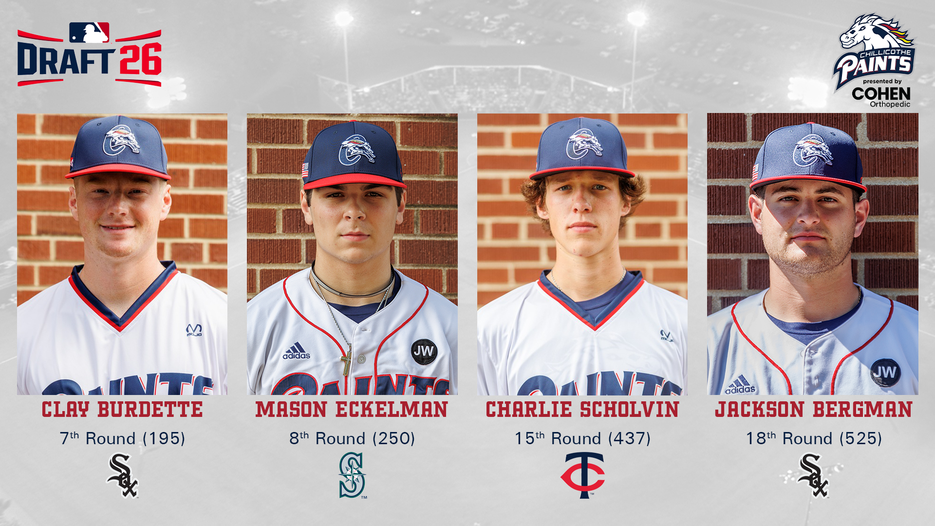 Four Former Paints Taken in 2026 MLB Draft